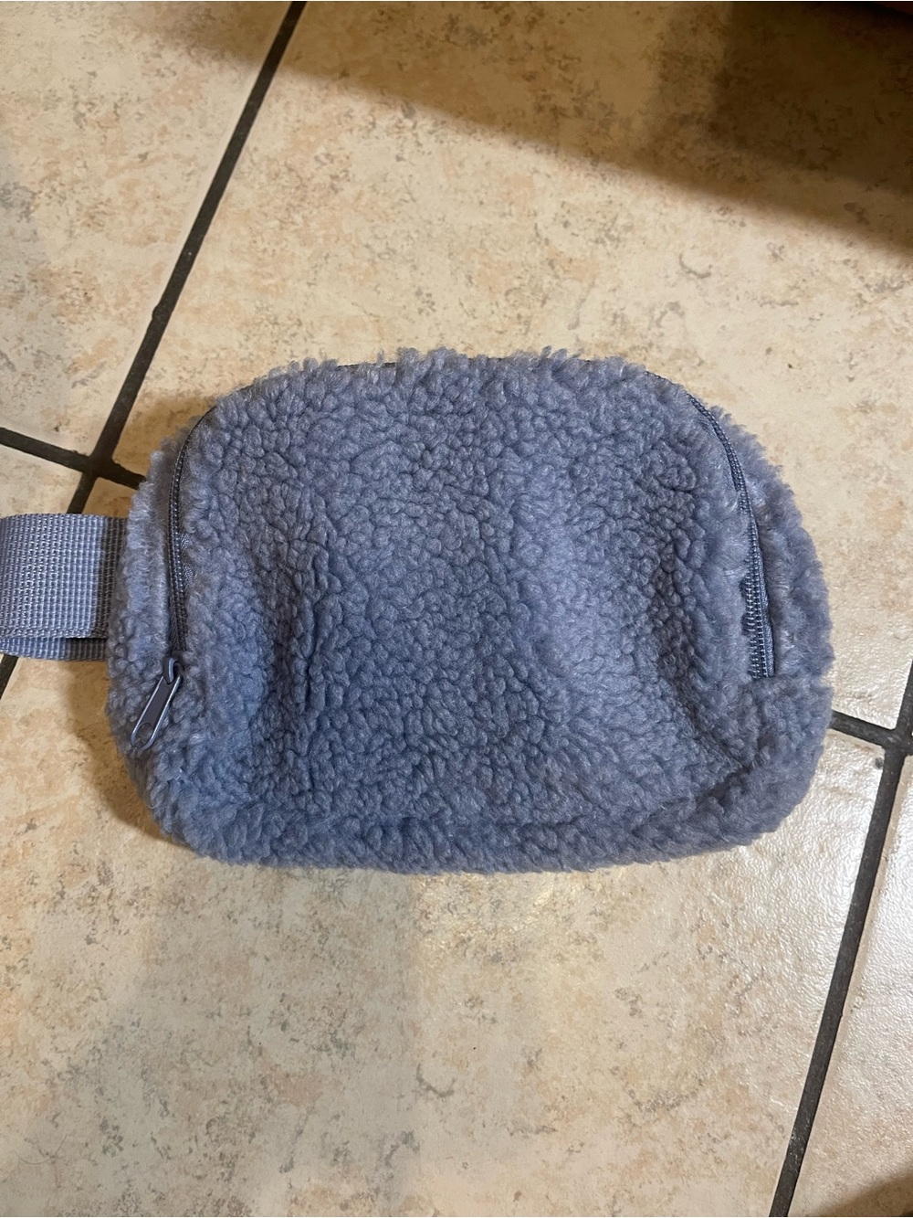 Ulta Beauty Plush Gray Sherpa Waist Bag